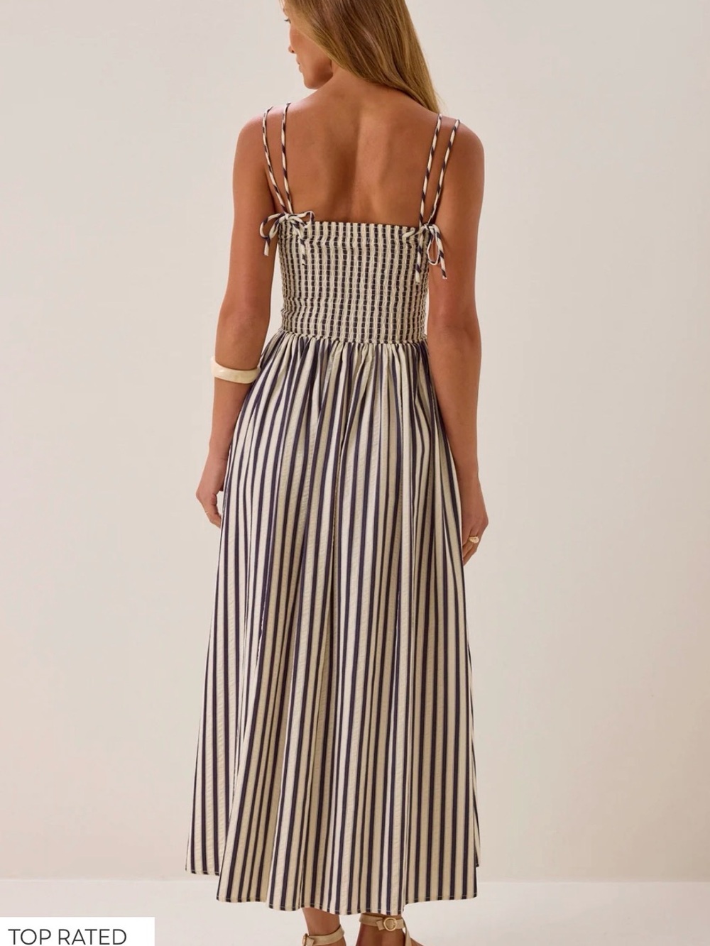 Altar'd State Navy and White Striped Maxi Dress - Picture 5 of 8